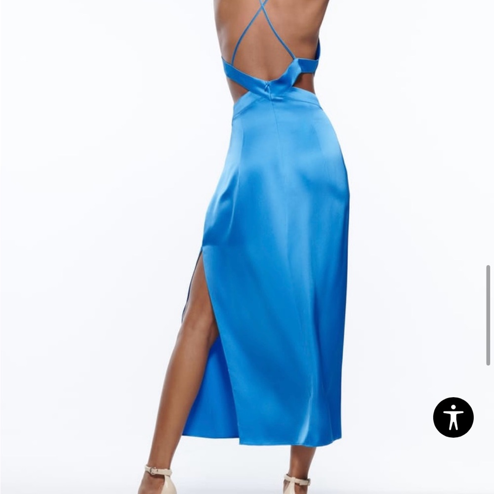 SATIN DRESS WITH CUT-OUT DETAIL - Picture 6 of 10